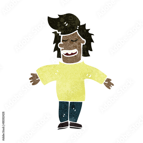 retro cartoon grinning man