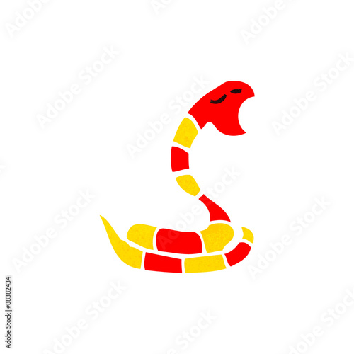 retro cartoon poisonous snake