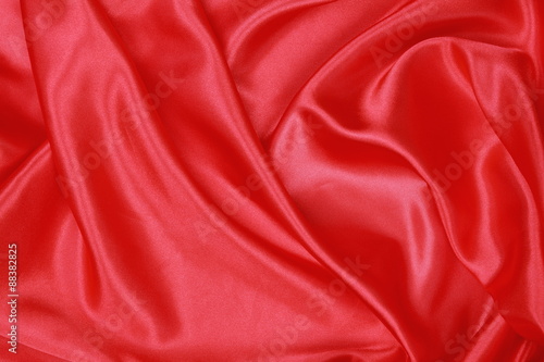 Red Silk cloth of wavy abstract background