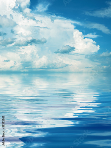 Surface Rippled of water and sky background
