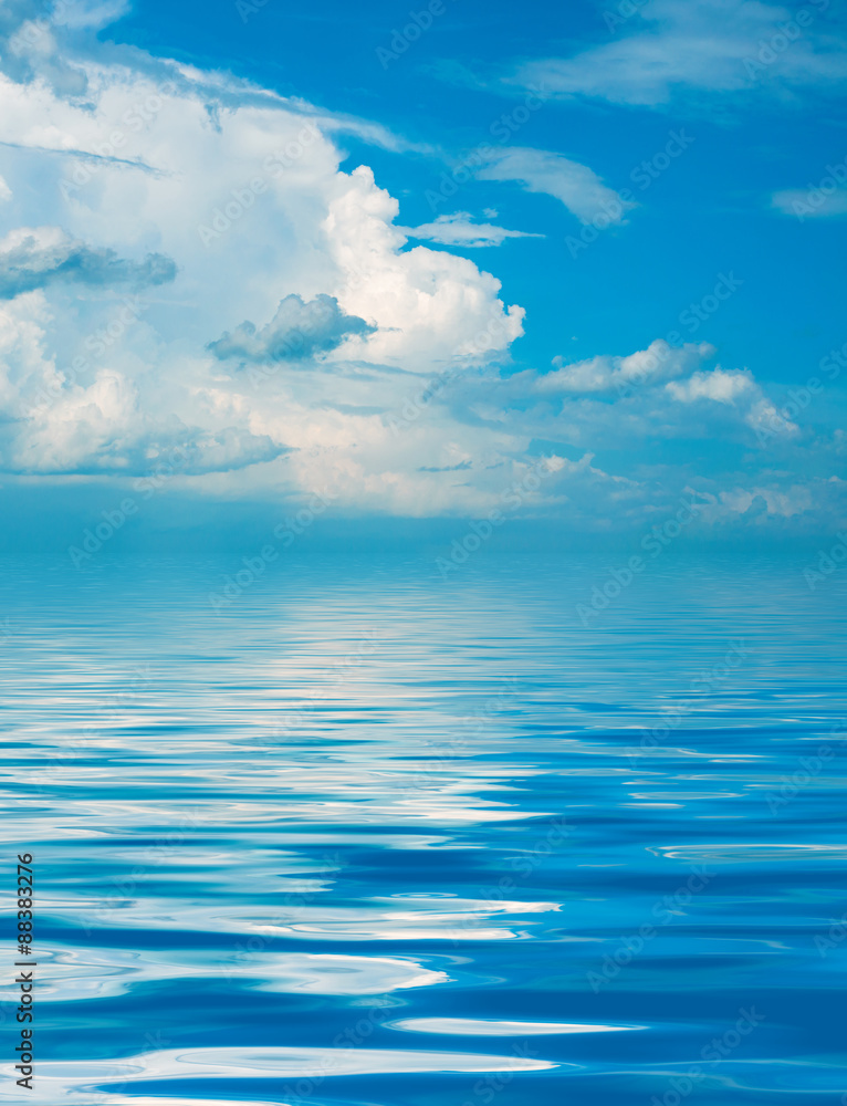 Surface Rippled of water and sky background