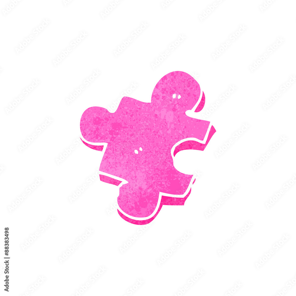 retro cartoon puzzle piece retro cartoon puzzle piece