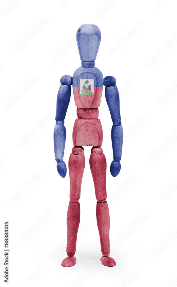 Wood figure mannequin with flag bodypaint - Haiti Wood figure mannequin with flag bodypaint - Haiti