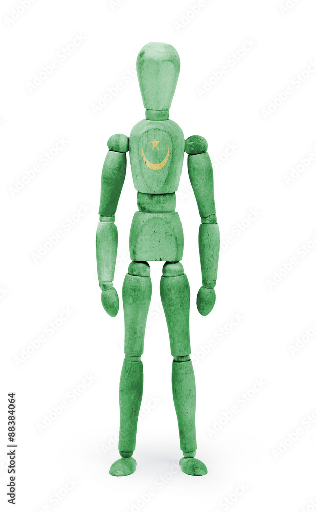 Wood figure mannequin with flag bodypaint - Mauritania Wood figure mannequin with flag bodypaint - Mauritania