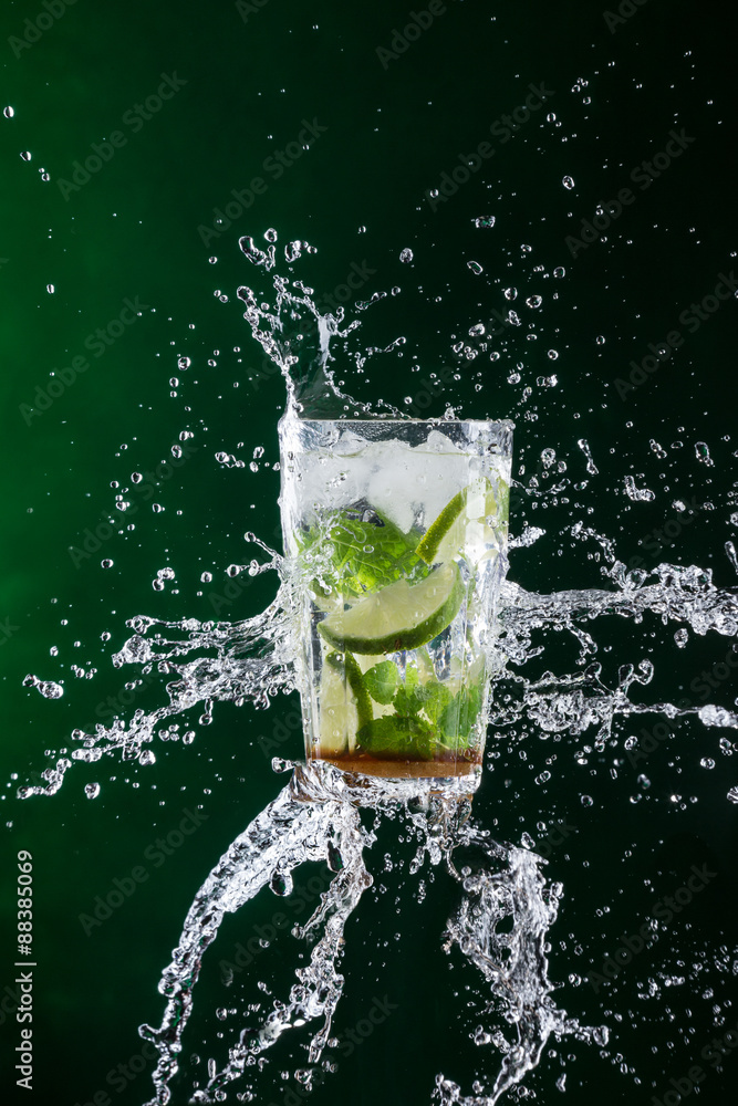 Mojito drink with splash Mojito drink with splash