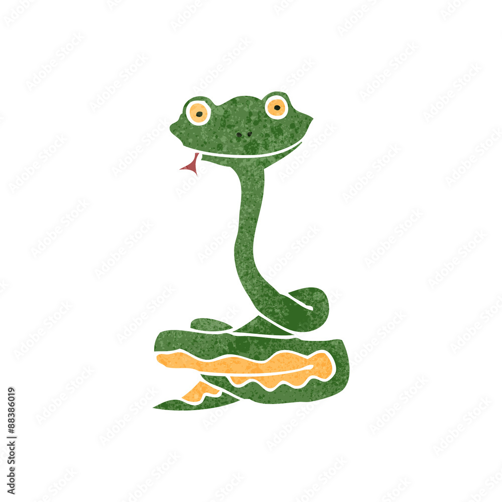 retro cartoon friendly snake retro cartoon friendly snake