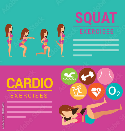 Squat and Cardio exercises banner