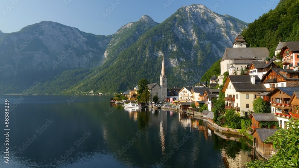 Morning shot of Hallstatt - beauty of Alps. Austria Morning shot of Hallstatt - beauty of Alps. Austria