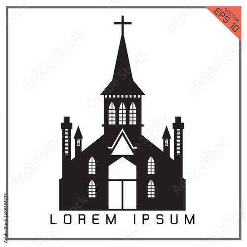 vector black Church icon on white background © ploygraphic