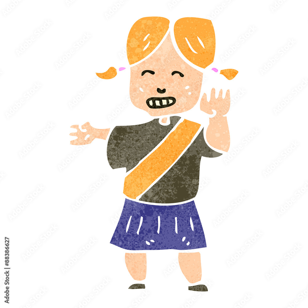 retro cartoon helpful girl guide retro cartoon helpful girl guide