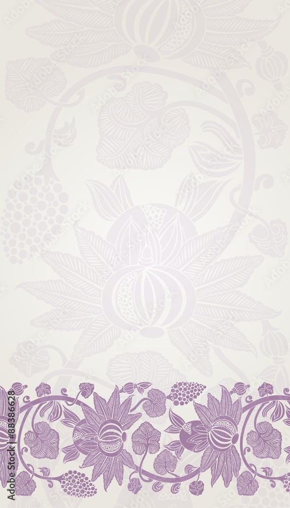 Fototapeta premium wedding card design, paisley floral pattern , India