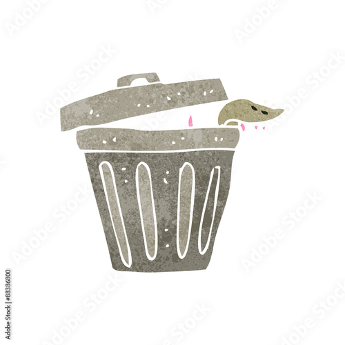 retro cartoon garbage can