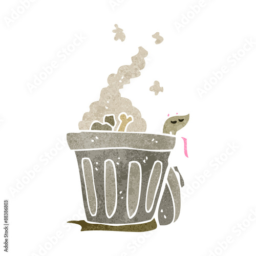retro cartoon garbage can