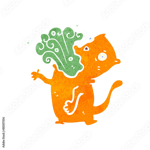 retro cartoon gross cat