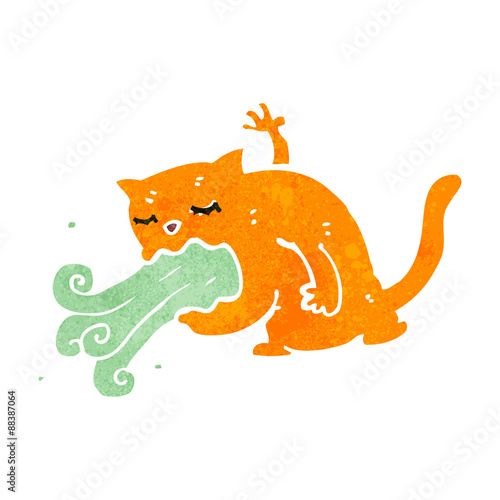 retro cartoon gross cat