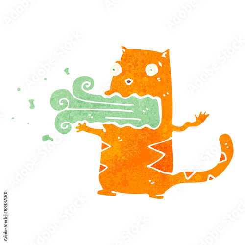 retro cartoon gross cat