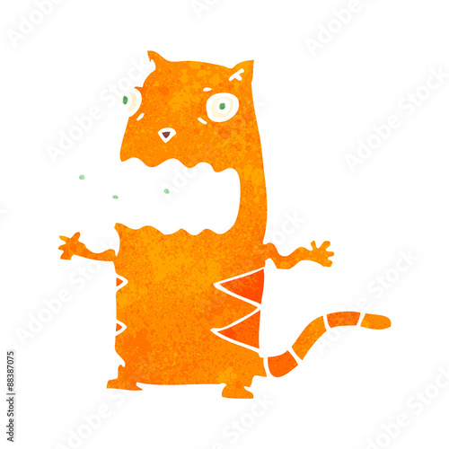 retro cartoon gross cat