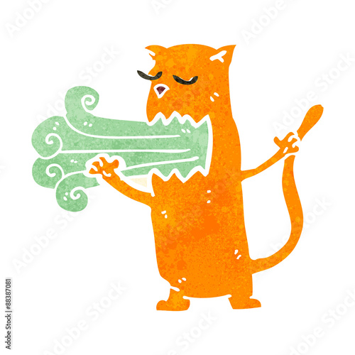 retro cartoon gross cat