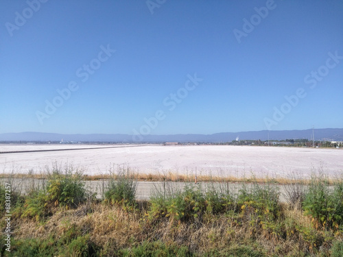 Salt ponds in Cargill Redwood City Saltworks in Redwood City, CA photo