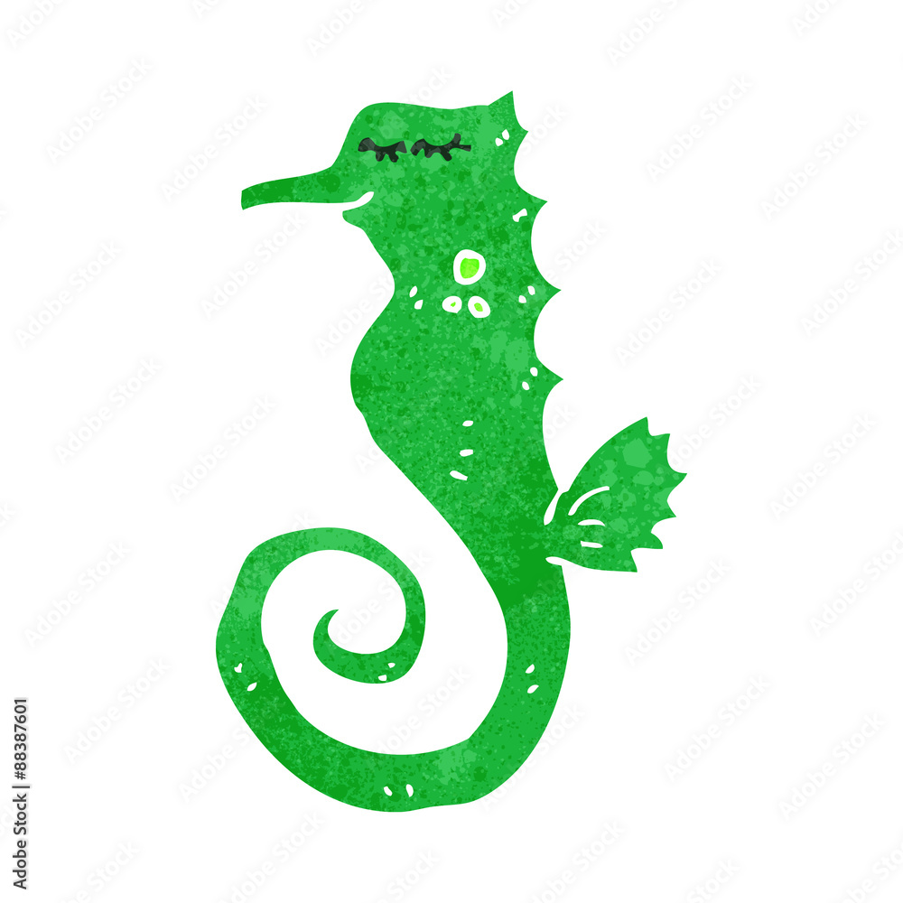 retro cartoon sea horse retro cartoon sea horse