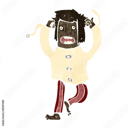retro cartoon insane man