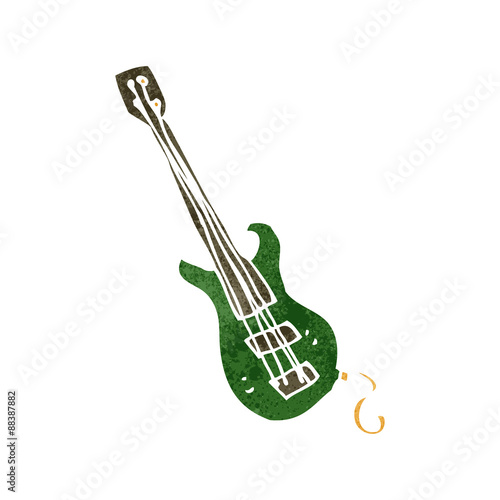 retro cartoon electric guitar