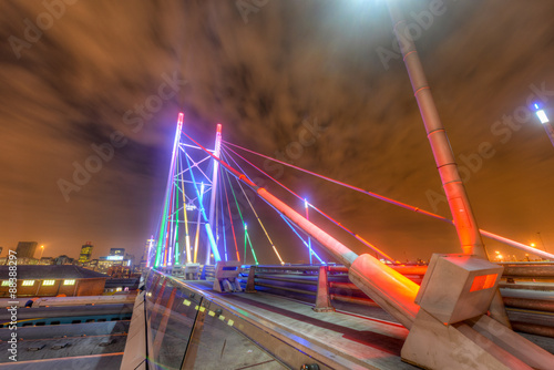 Fototapeta Naklejka Na Ścianę i Meble -  Nelson Mandela Bridge at night - Johannesburg