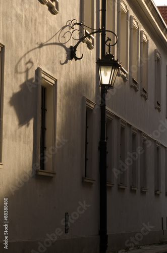 old street lantern on wall #88388480