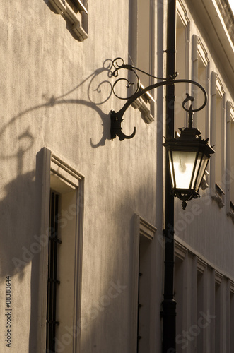 old street lantern on wall #88388644