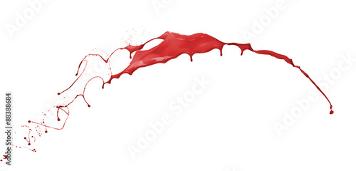 red splash over white background