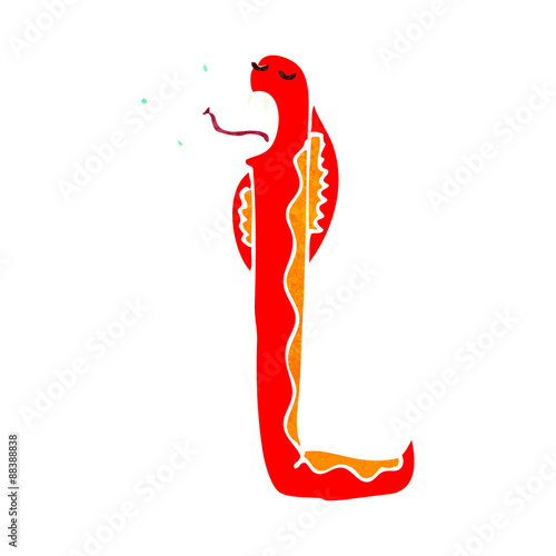 retro cartoon poisonous snake