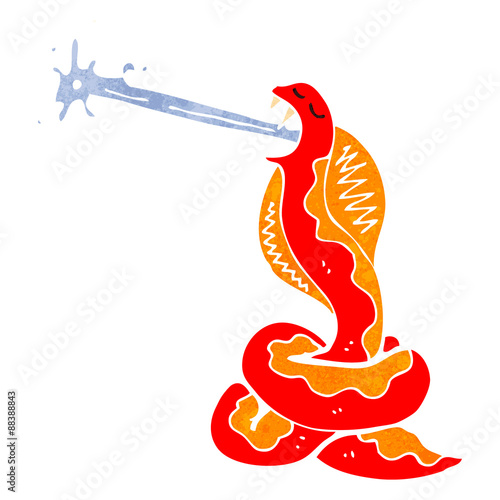 retro cartoon poisonous snake