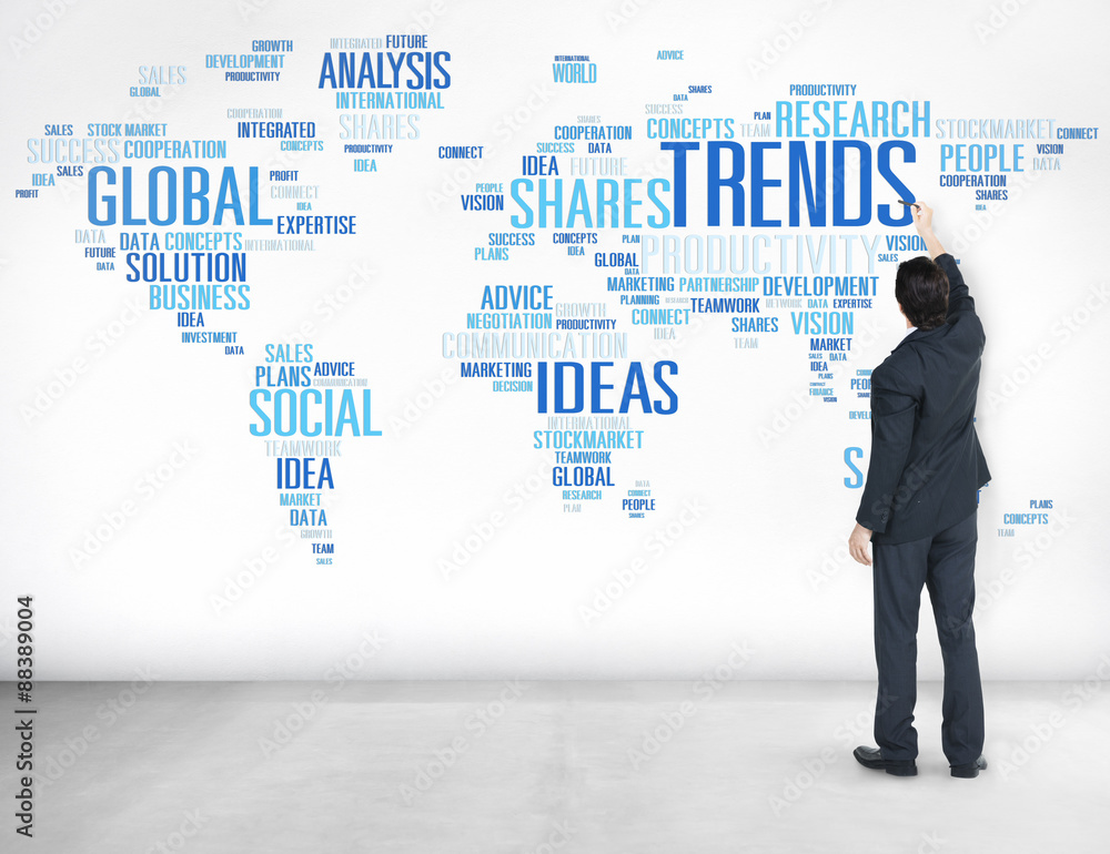 Trends World Map Marketing Ideas Social Style Concept Trends World Map Marketing Ideas Social Style Concept