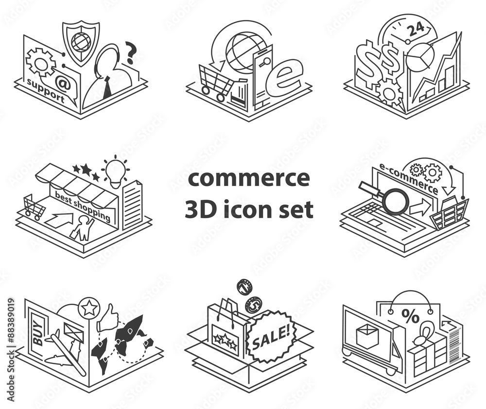 commerce icon set commerce icon set
