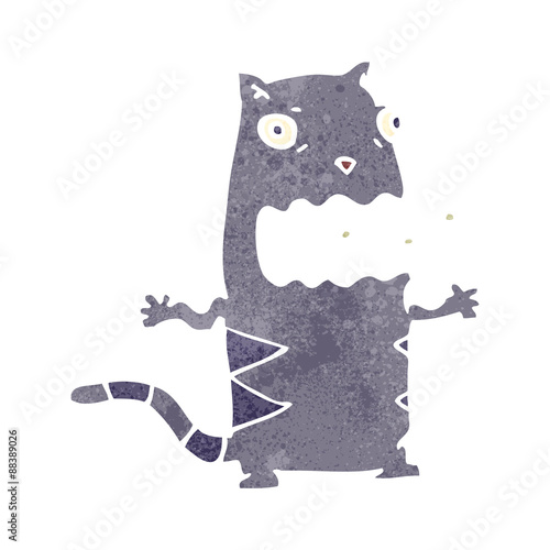 retro cartoon burping cat