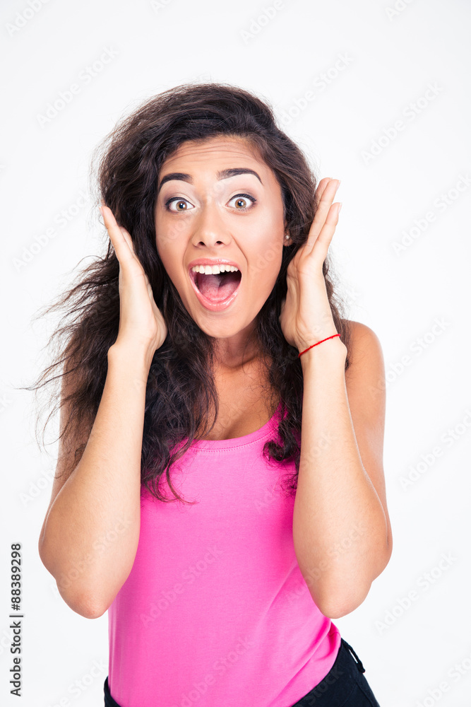 Surprised female teenager screaming Surprised female teenager screaming