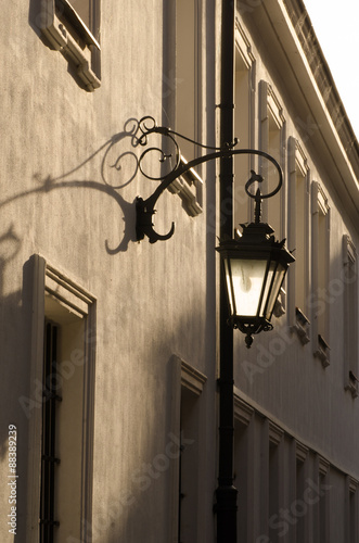 old street lantern on wall #88389239