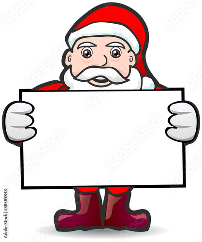 Santa claus holding a blank sign vector image