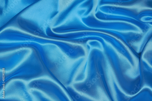 Blue Silk cloth of wavy abstract background