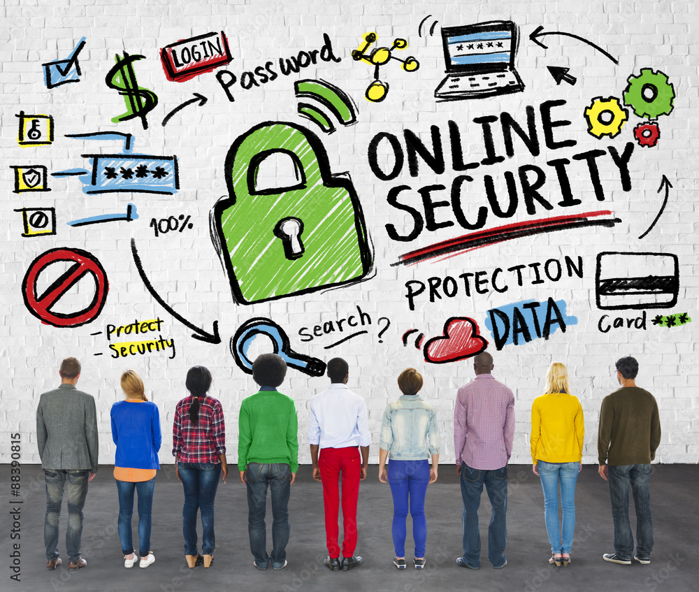 Obraz premium Online Security Protection Internet People Rear View Concept