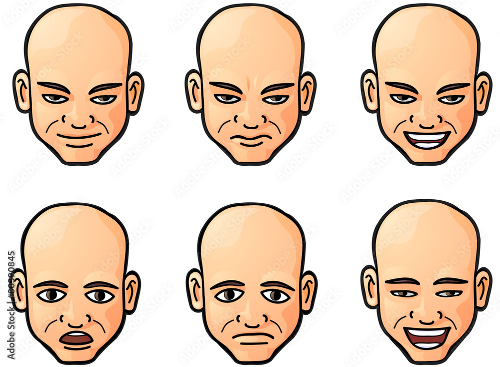 Human head emoticons vector images Human head emoticons vector images
