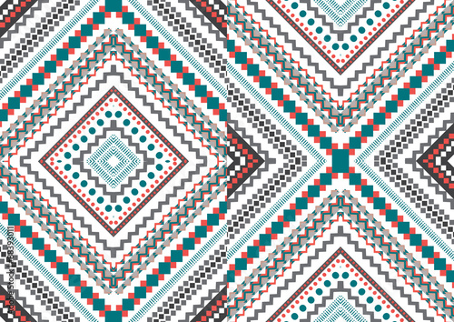 Geometric ethnic pattern design for background or wallpaper. 