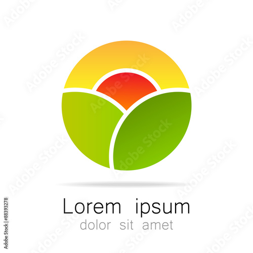 Ecological natural landscape logo template