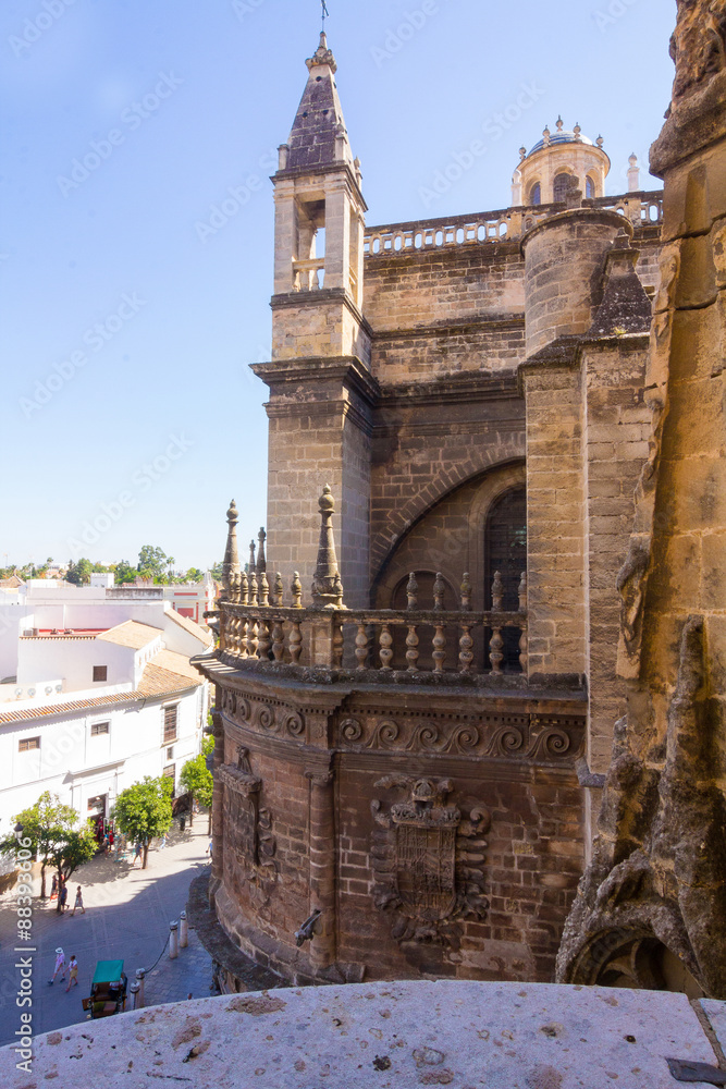 Details of the facade of the cathedral of Santa Maria La Giralda