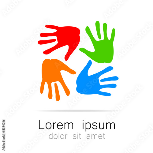 hand print logo template