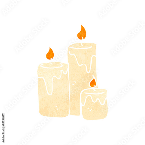 retro cartoon candles burning