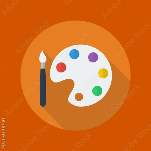 Education Flat Icon. Art palette