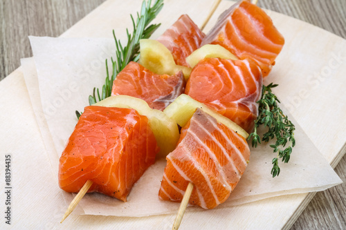 Salmon skewer