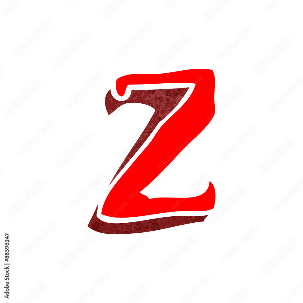 retro cartoon letter z retro cartoon letter z