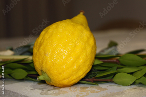 bouquet on Sukkot and yellow etrog
